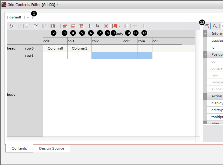 Grid Contents Editor[Formats]