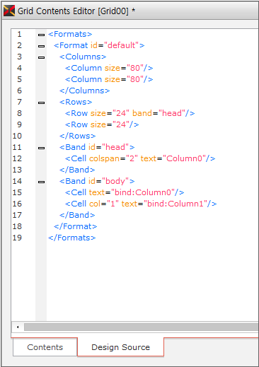 Grid Contents Editor[Design Source]